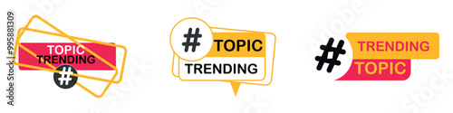 trending topic label, advertising banner trending topic.