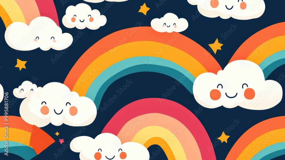 A cast with adorable drawings of clouds and rainbows, fun and cheerful, cartoon style, isolated on white background A cast with adorable drawings of clouds and rainbows, fun and cheerful, cartoon style, isolated on white background