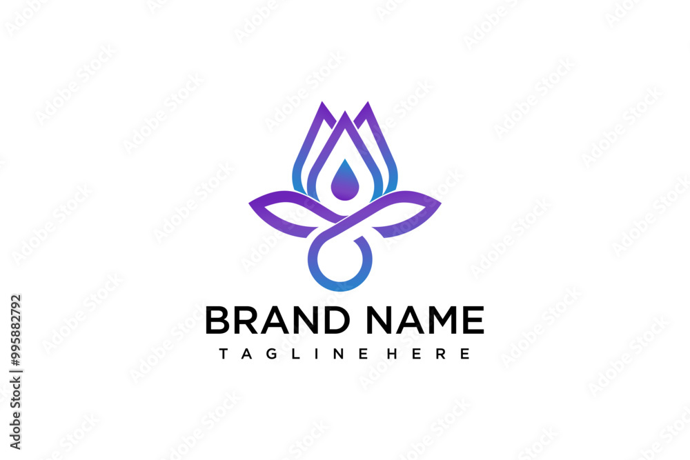 lotus blossom logo symbol of beauty, resilience, and spiritual awakening