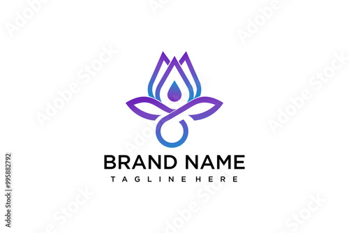 lotus blossom logo symbol of beauty, resilience, and spiritual awakening