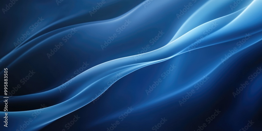 Obraz premium Abstract luxury gradient blue background featuring a smooth dark blue shade with a black vignette ideal for studio banners or creative projects