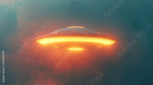 Fantasy UFO symbol on a light backdrop