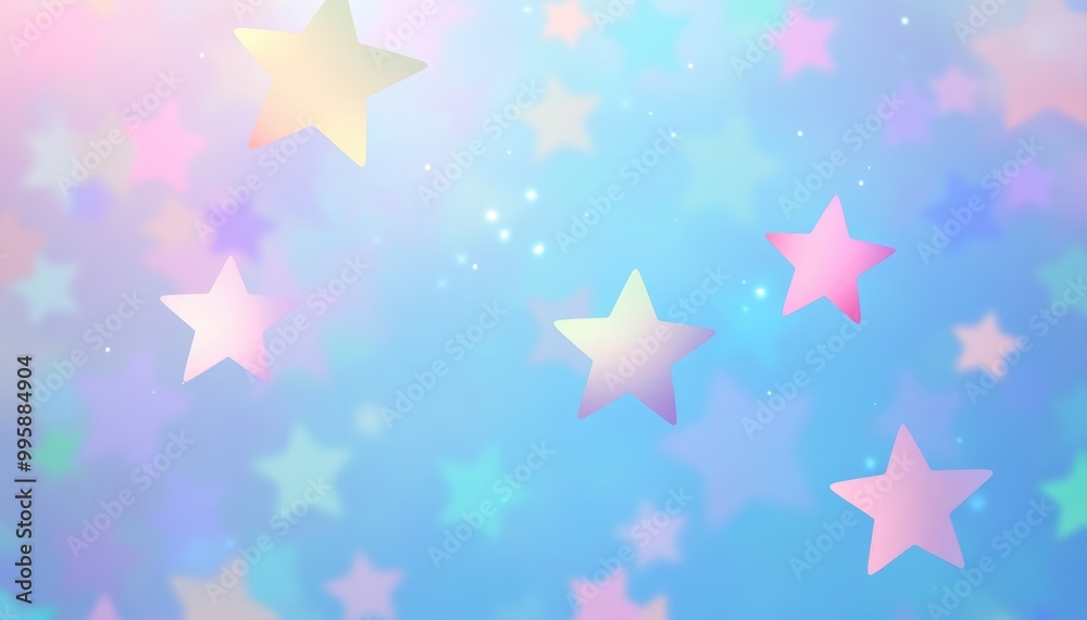 Light blue 2D cartoon background featuring colorful stars Blurred decorative design in a minimalist style ideal for business advertising Light blue 2D cartoon background featuring colorful stars Blurred decorative design in a minimalist style ideal for business advertising