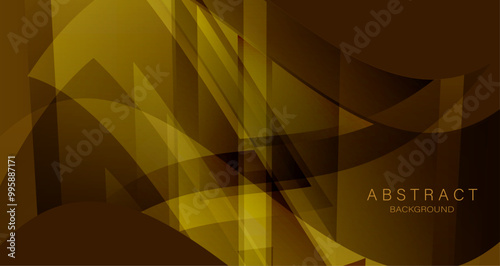 abstract composition featuring golden geometric shapes that create a sense of depth and movement