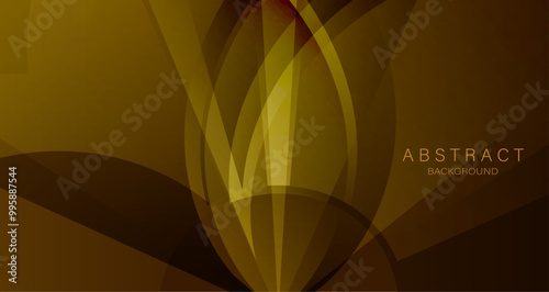 abstract composition featuring golden geometric shapes that create a sense of depth and movement