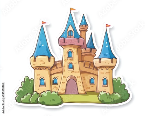 Fantasy castle cartoon sticker icon photo