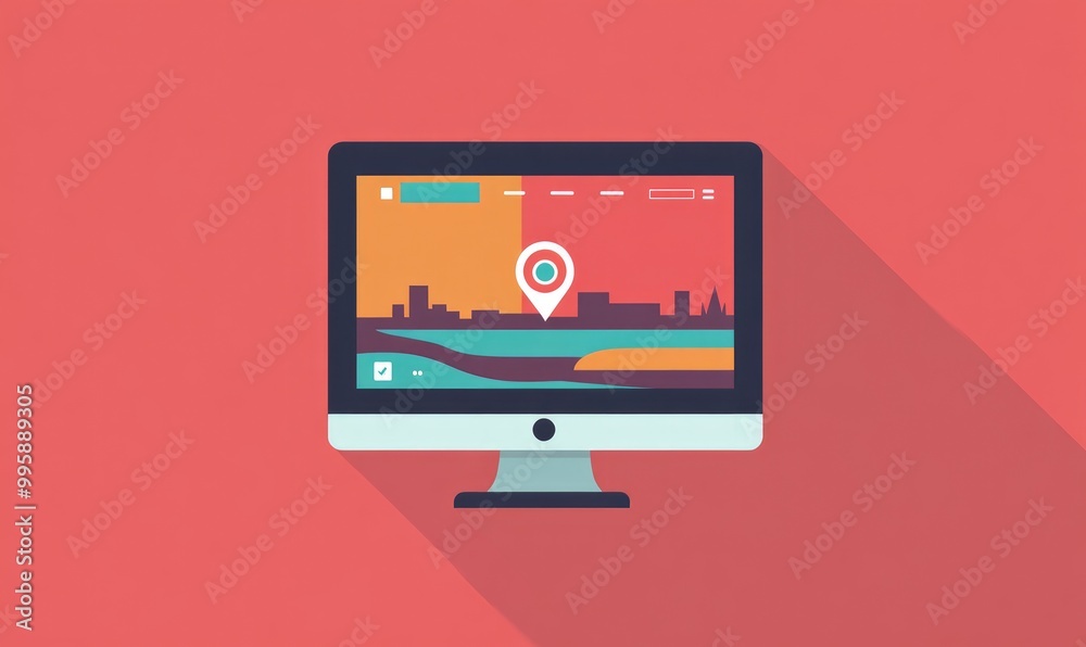 Cartoon style flat illustration of a web icon in a 2D design Cartoon style flat illustration of a web icon in a 2D design