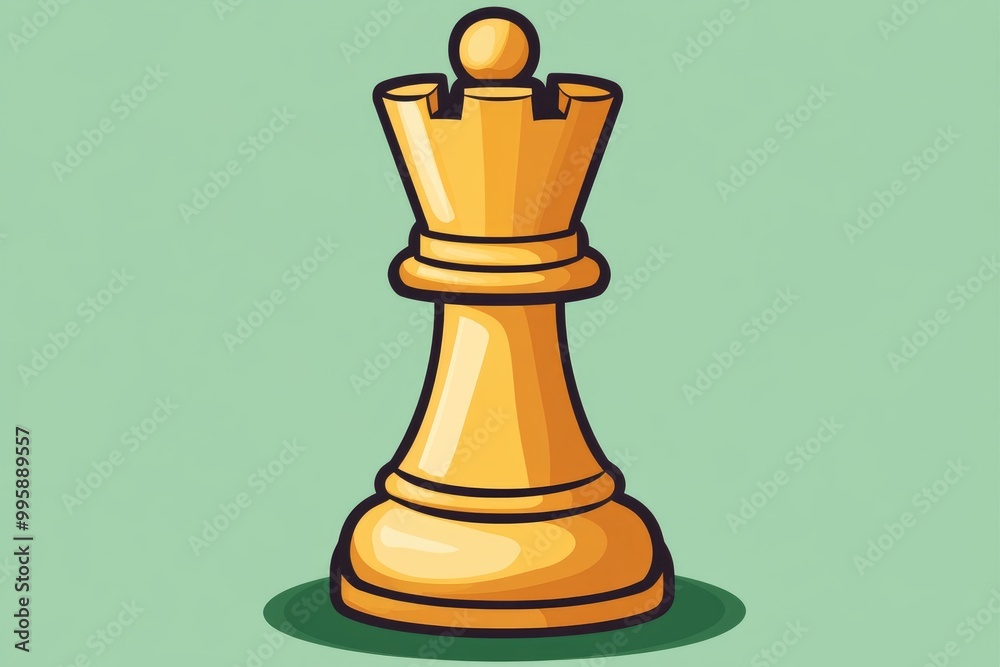 Bishop chess piece icon in a 2D cartoon style representing strategy and logic through a playful design Bishop chess piece icon in a 2D cartoon style representing strategy and logic through a playful design
