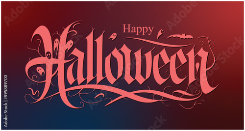 Happy halloween lettering design