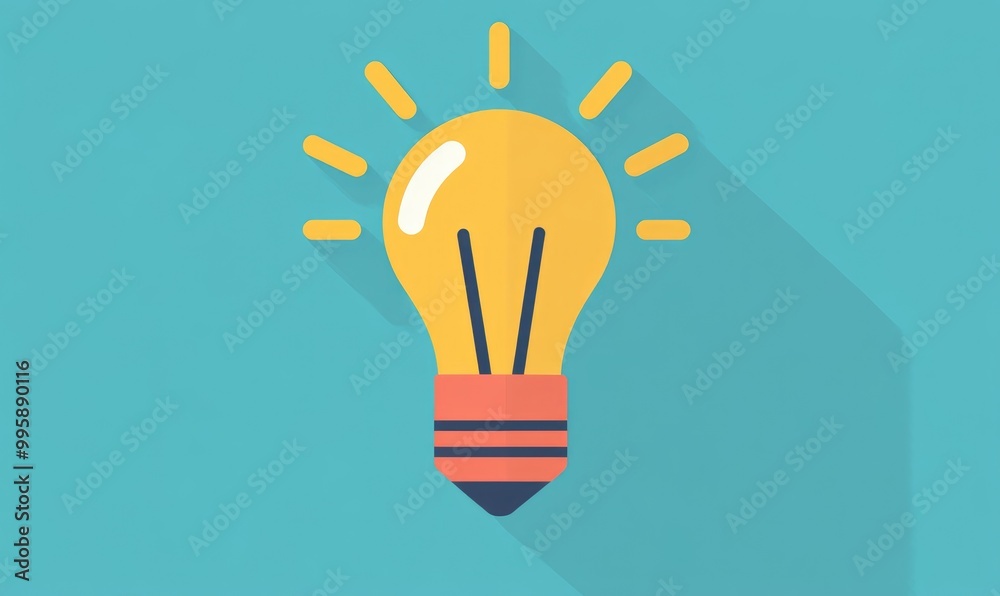 Flat icon representing a creative idea Flat icon representing a creative idea