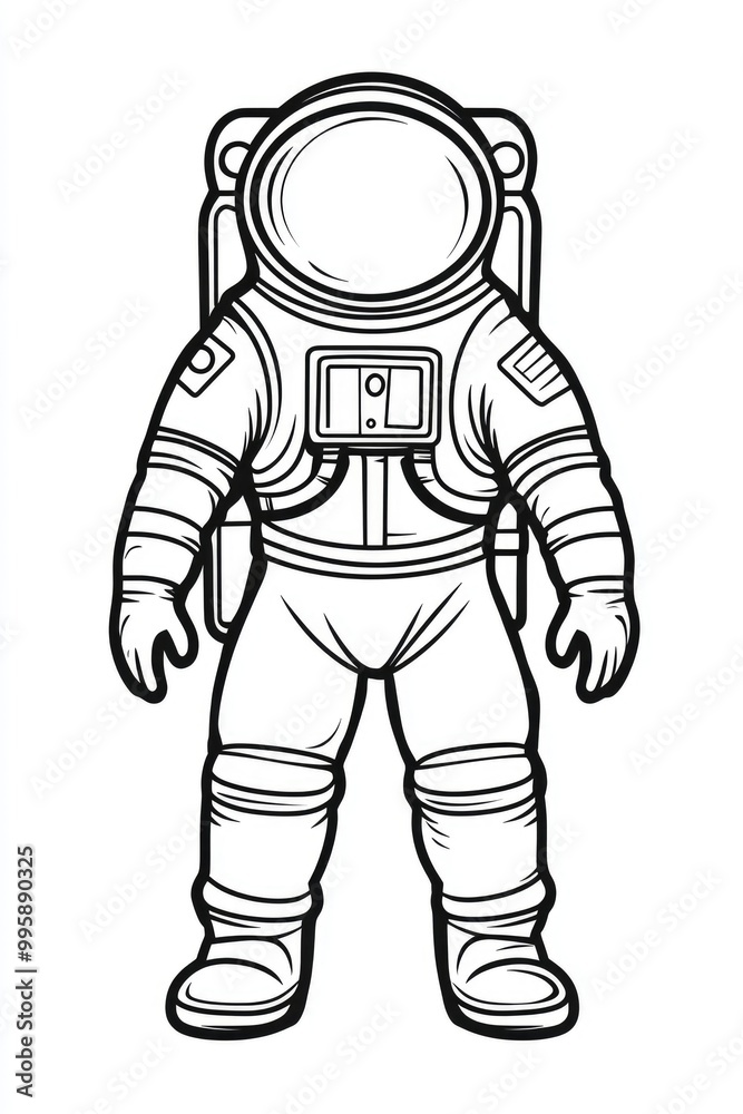 Outline style astronaut icon on a white background Symbol representing various professions in a 2D cartoon illustration Outline style astronaut icon on a white background Symbol representing various professions in a 2D cartoon illustration