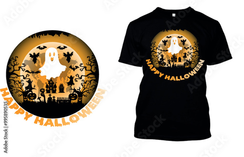 Halloween Scary T Shirt Design Template for Happay Halloween