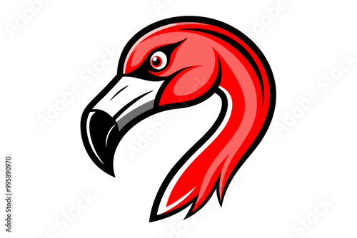 Flamingo head mascot design vector