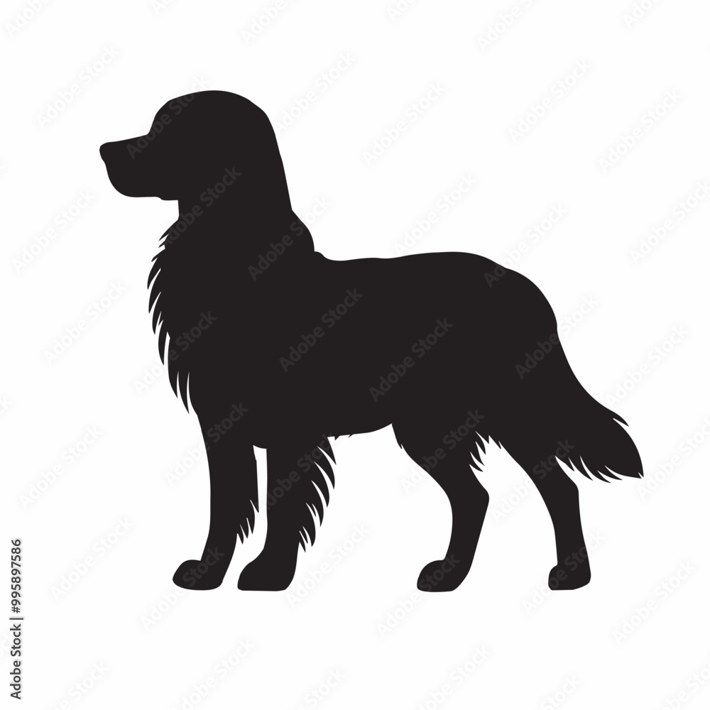 Golden Retriever dog standing silhouette Design, Dog Vector illustration in black and white
Golden Retriever dog standing silhouette Design, Dog Vector illustration in black and white