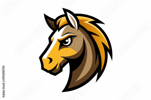 Foal head mascot logo design vector