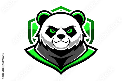 Mighty panda esport mascot logo design vector photo