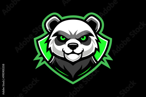 Mighty panda esport mascot logo design vector photo