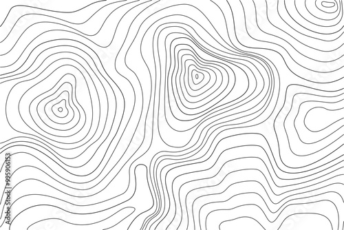 topographic line contour map background, geographic grid map