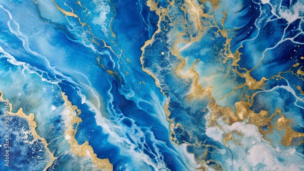 Blue with silver creative abstract ocean background, marble texture, abstraction ocean waves, and white sand mixed media collage with watercolor texture Blue with silver creative abstract ocean background, marble texture, abstraction ocean waves, and white sand mixed media collage with watercolor texture