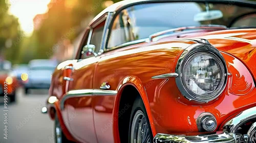 a classic car and other cars in the background a classic car and other cars in the background