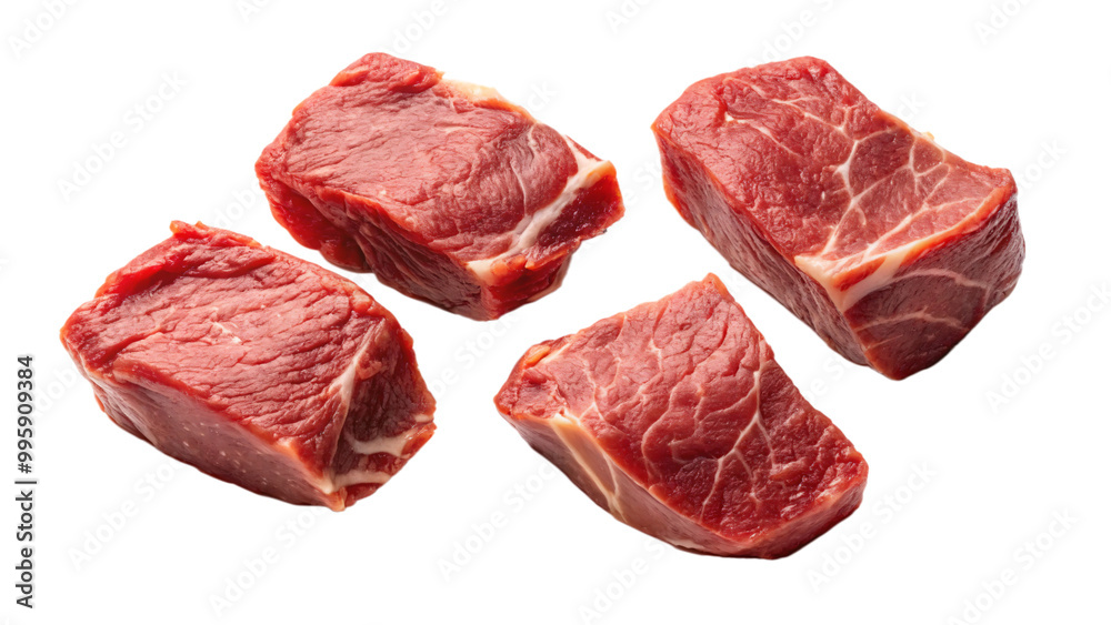 Isolated raw meat on white background, perfect for dinner Isolated raw meat on white background, perfect for dinner