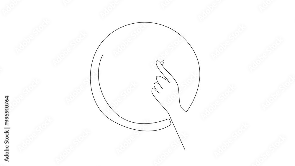 Animation of continuous line drawing wall clock shows 2 o'clock when the hands holds the hour hand. Ready to set the time. Daylight Saving Time. Single line self drawing animated. Full length motion