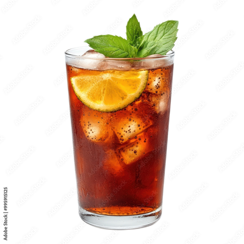 Refreshing Iced Drink with Mint and Citrus Slice Refreshing Iced Drink with Mint and Citrus Slice