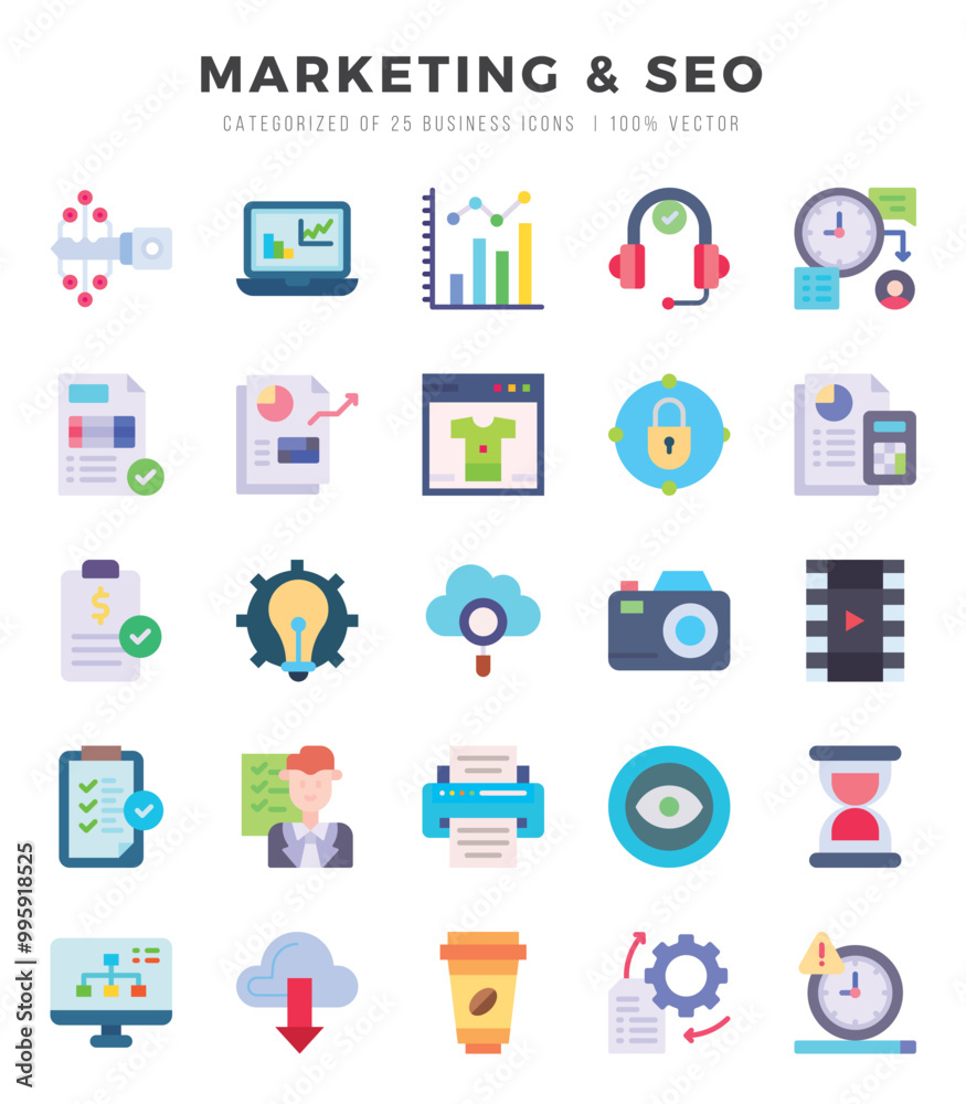 Marketing & Seo icons set. Vector illustration. Marketing & Seo icons set. Vector illustration.