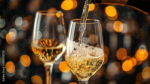 Wallpaper Mural Sparkling wine is being poured into glasses. Torontodigital.ca