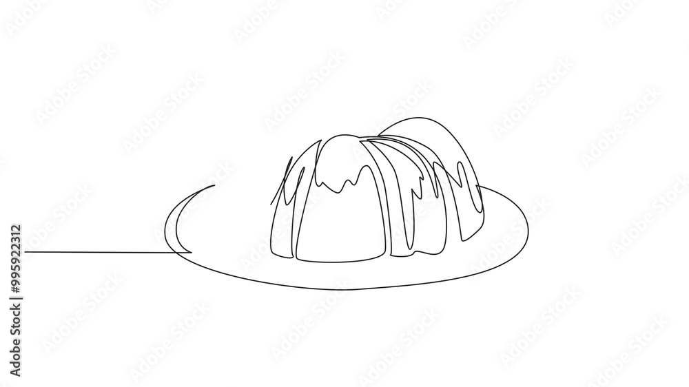 Animated self drawing of continuous line drawing pound cake vanilla cream topping on a cake plate. A freshly baked dessert. Ready to serve. National Pound Cake Day. Full length single line animation Animated self drawing of continuous line drawing pound cake vanilla cream topping on a cake plate. A freshly baked dessert. Ready to serve. National Pound Cake Day. Full length single line animation