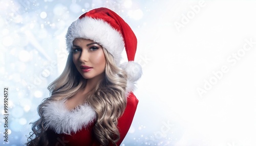 beautiful female santa, AI generated