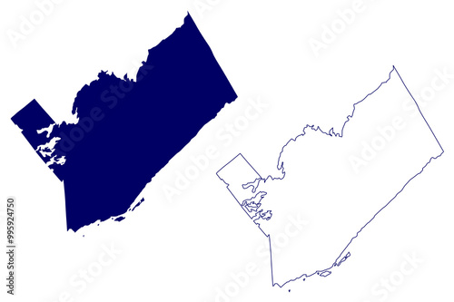 United Counties of Leeds and Grenville (Canada, Ontario Province, North America) map vector illustration, scribble sketch Leeds and Grenville map photo