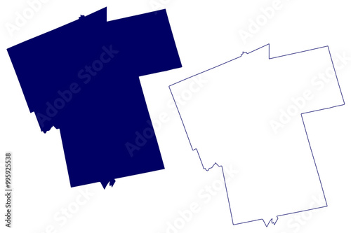 Oxford County (Canada, Ontario Province, North America) map vector illustration, scribble sketch Oxford Regional municipality map