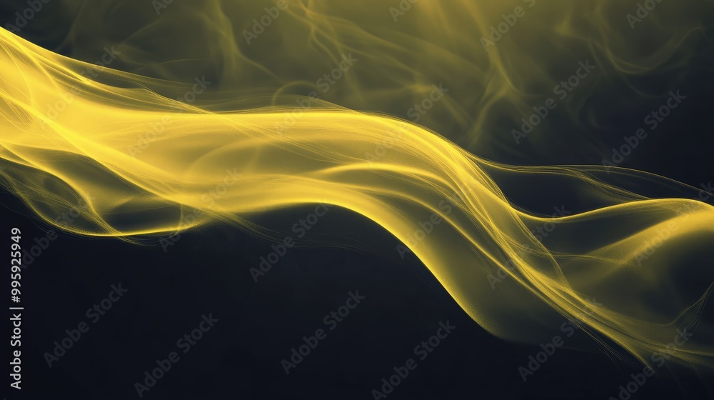 Obraz premium A sleek, modern abstract background in yellow and black with minimalist shadows and faint smoke effects, creating a sophisticated and atmospheric design.