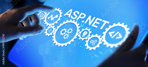 Asp.net web-application software development platform. Programming language. photo