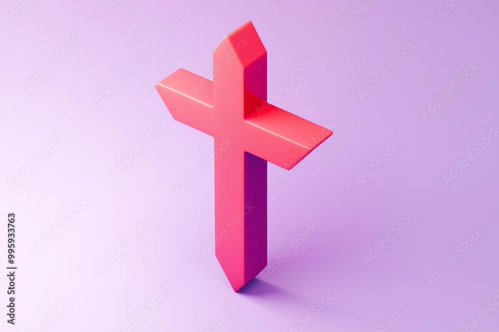 A Bold, Contemporary Cross Design Radiating Spiritual Aesthetics Against a Soft Purple Background, Emphasizing Modern Minimalism in Faith. A Bold, Contemporary Cross Design Radiating Spiritual Aesthetics Against a Soft Purple Background, Emphasizing Modern Minimalism in Faith.
