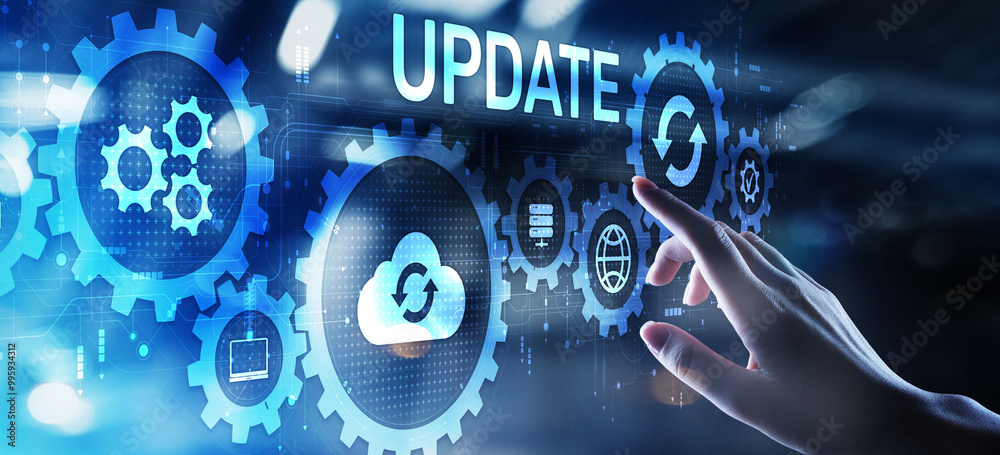 Fototapeta premium Update software system upgrade download new version internet technology concept.