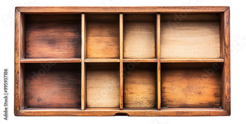 a wooden box with a few compartments

