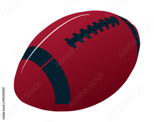 American football ball graphics-  red and blue, sport vector graphics for street art -  art illustration - multicolor - 