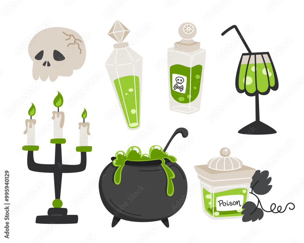 Green Witch Potion Elements Set Green Witch Potion Elements Set