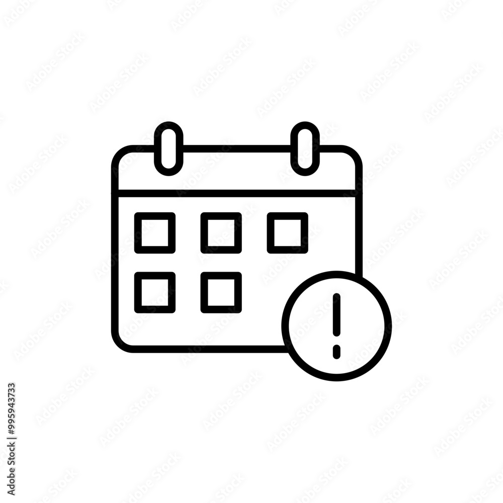 Schedule alert outline icons, minimalist vector illustration ,simple transparent graphic element .Isolated on white background Schedule alert outline icons, minimalist vector illustration ,simple transparent graphic element .Isolated on white background