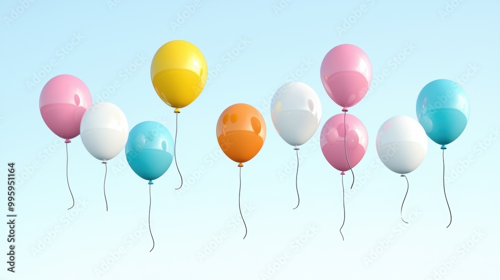 Colorful Balloons Floating in the Sky Colorful Balloons Floating in the Sky