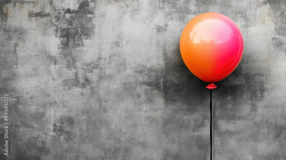 One bright balloon amongst neutral-toned ones, symbolizing boldness, individuality, and creativity.