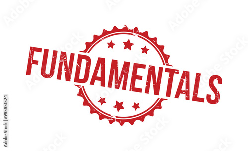 Fundamentals red rubber stamp vector design.