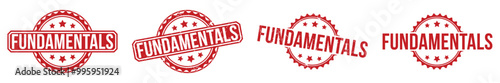 Fundamentals Red rubber stamp on white background. Fundamentals stamp sign. Fundamentals stamp.