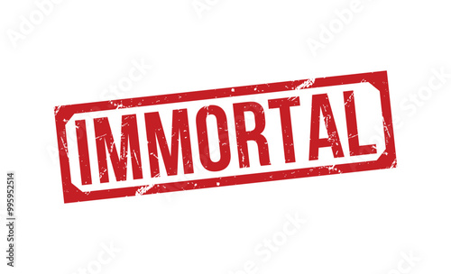 IMMORTAL Red rubber stamp on white background. IMMORTAL stamp sign. IMMORTAL stamp.