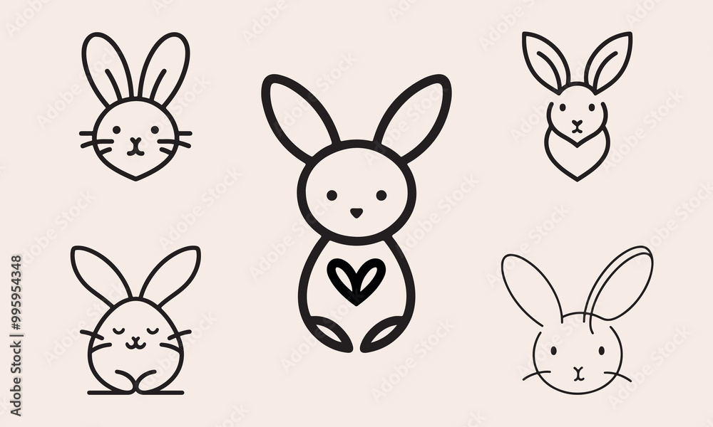 set of easter rabbits set of easter rabbits