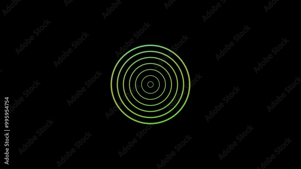 Circular circuit signal waves gradient neon radio wave animation