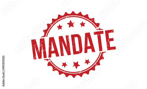 Wallpaper Mural MANDATE red rubber stamp vector design. Torontodigital.ca