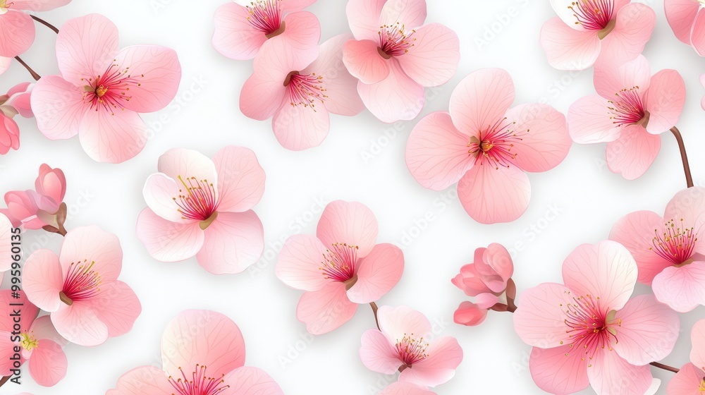 Pink Cherry Blossoms Pattern Pink Cherry Blossoms Pattern